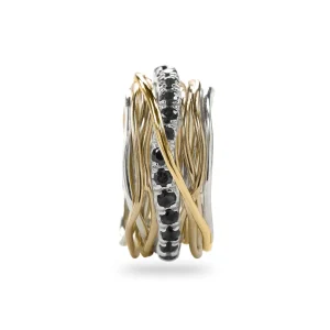 Filodellavita Prezioso - 13 fili in Oro Rosa/Giallo 9kt, Argento 925 e Diamanti Black | Rubinia Gioielli Best