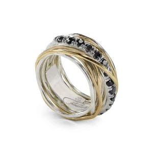 Filodellavita Prezioso - 13 fili in Oro Rosa/Giallo 9kt, Argento 925 e Diamanti Black | Rubinia Gioielli Best