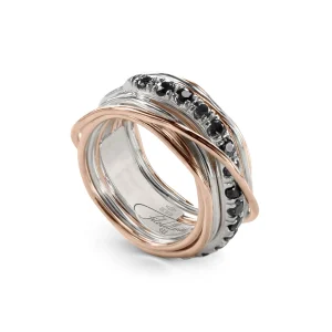 Filodellavita Prezioso - 13 fili in Oro Rosa/Giallo 9kt, Argento 925 e Diamanti Black | Rubinia Gioielli Best
