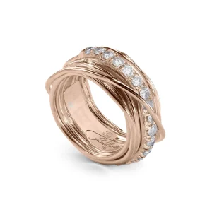 Filodellavita Prezioso 13 fili in Oro Rosa 9kt e Diamanti Bianchi | Rubinia Gioielli Hot