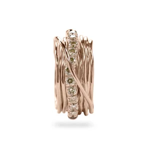 Filodellavita Prezioso 13 fili in Oro Rosa 9kt e Diamanti Brown | Rubinia Gioielli Clearance