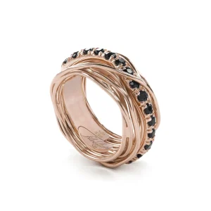 Filodellavita Prezioso 13 fili in Oro Rosa 9kt e Diamanti Black | Rubinia Gioielli Sale