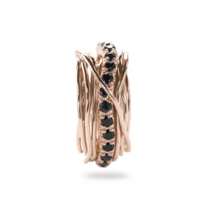 Filodellavita Prezioso 13 fili in Oro Rosa 9kt e Diamanti Black | Rubinia Gioielli Sale