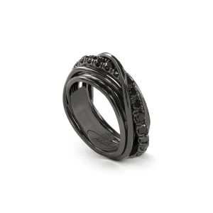 Filodellavita Rock 7 fili in Argento 925 brunito e Diamanti Black | Rubinia Gioielli Outlet