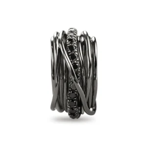 Filodellavita Rock 13 fili in Argento 925 brunito e Diamanti Black | Rubinia Gioielli Fashion