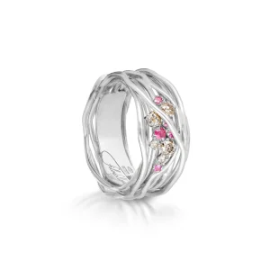 Filodellavita Ten 10 fili in Oro Bianco o Oro Rosa 18kt, Diamanti Brown e Rubini | Rubinia Gioielli Best