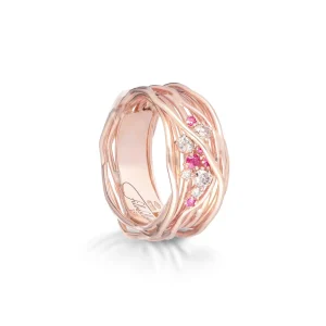 Filodellavita Ten 10 fili in Oro Bianco o Oro Rosa 18kt, Diamanti Brown e Rubini | Rubinia Gioielli Best