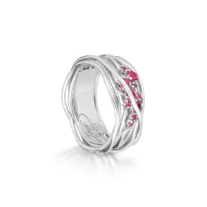 Filodellavita Ten 10 fili in Oro Rosa/Bianco 18kt e Rubini | Rubinia Gioielli Online