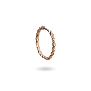 Mono Orecchino Filodamore Intrecciato grande in Oro Giallo/Rosa 9kt | Rubinia Gioielli Clearance