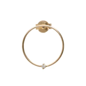 Mono Orecchino Filodamore in Oro Giallo 9kt Cerchio grande e Diamante Bianco | Rubinia Gioielli Discount