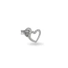 Mono Orecchino Filodamore in Oro Bianco 9kt e Cuore di Diamanti Bianchi | Rubinia Gioielli Sale
