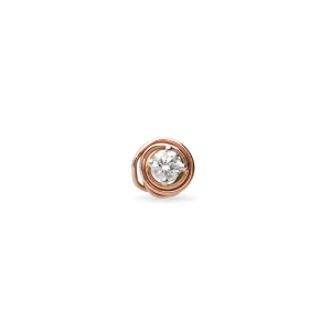 Mono Orecchino Filodellavita in Oro Rosa e Diamante Colorless | Rubinia Gioielli Best