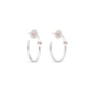 Orecchini a cerchio in Argento 925 con tre fili in Oro Rosa 9kt | Rubinia Gioielli Discount
