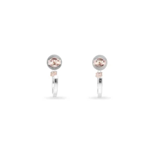 Orecchini a cerchio in Argento 925 con tre fili in Oro Rosa 9kt | Rubinia Gioielli Discount