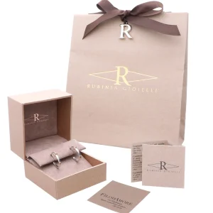 Orecchini a cerchio in Argento 925 con tre fili in Oro Rosa 9kt | Rubinia Gioielli Discount
