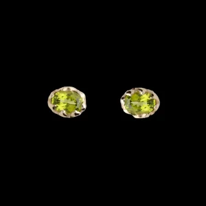 Orecchini a lobo in Oro Giallo 9kt e Peridot | Rubinia Gioielli Clearance