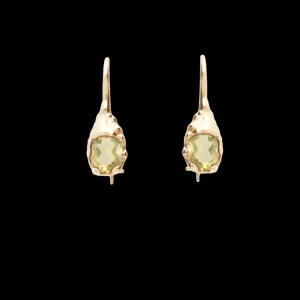 Orecchini a monachella in Oro Giallo 9kt e Quarzo Lemon | Rubinia Gioielli Outlet
