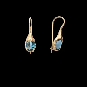 Orecchini a monachella in Oro Giallo 9kt e Topazio London | Rubinia Gioielli Sale