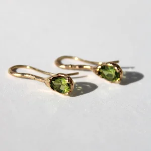 Orecchini a monachella in Oro Giallo 9kt e Peridot | Rubinia Gioielli Outlet