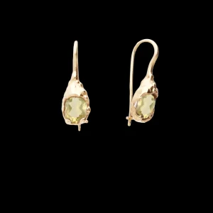 Orecchini a monachella in Oro Giallo 9kt e Quarzo Lemon | Rubinia Gioielli Outlet
