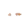 Orecchini Filodamore a Lobo da 5 mm in Oro Rosa 9kt con Cuore Piccolo | Rubinia Gioielli Online