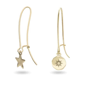 Orecchini Filodamore Notte e Giorno in Oro Giallo 9kt | Rubinia Gioielli Best