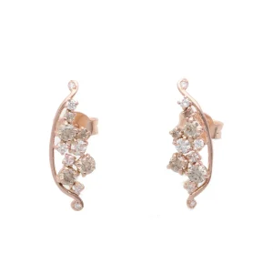 Orecchini Filodellavita Ten in Oro Bianco / Oro Rosa 9kt e Diamanti Bianchi e Brown | Rubinia Gioielli Outlet