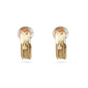 Orecchini Mini Grandi da 1cm 13 Fili in Oro 9kt e 2 Diamanti Bianchi 0.05 ct totali | Rubinia Gioielli Clearance