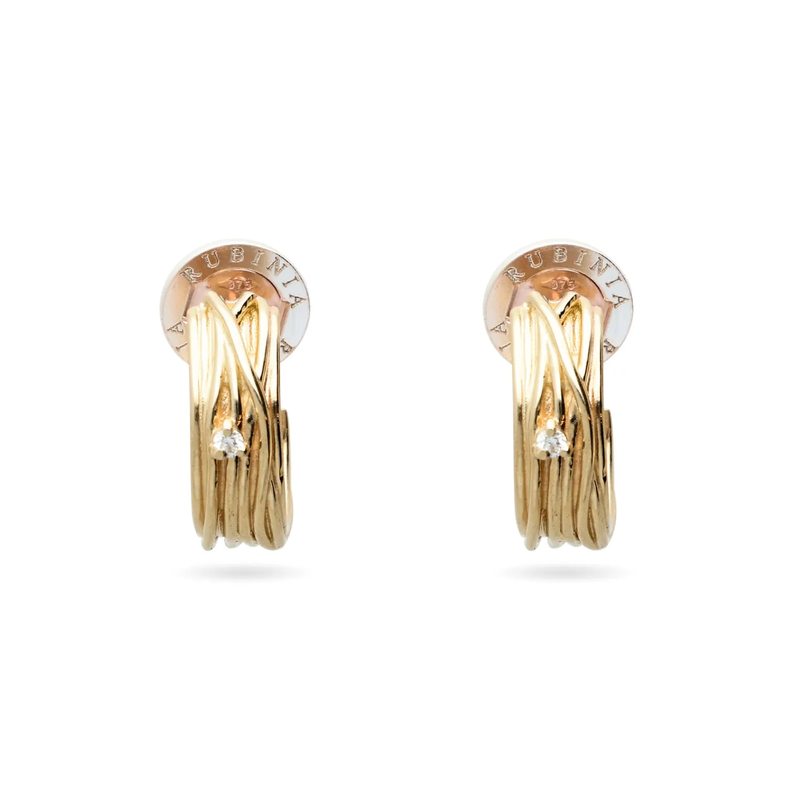 orecchini_mini_grandi_da__1.webp Orecchini Mini Grandi da 1cm 13 Fili in Oro 9kt e 2 Diamanti Bianchi 0.05 ct totali | Rubinia Gioielli Clearance