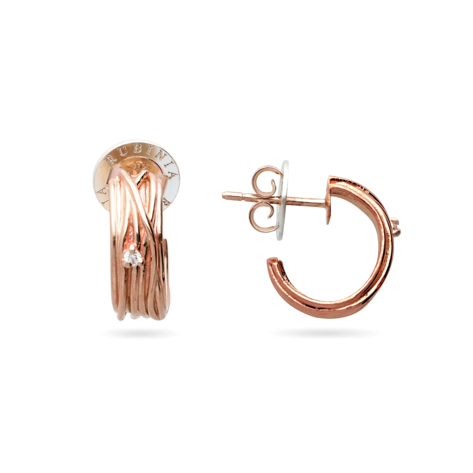orecchini_mini_grandi_da__3.webp Orecchini Mini Grandi da 1cm 13 Fili in Oro 9kt e 2 Diamanti Bianchi 0.05 ct totali | Rubinia Gioielli Clearance