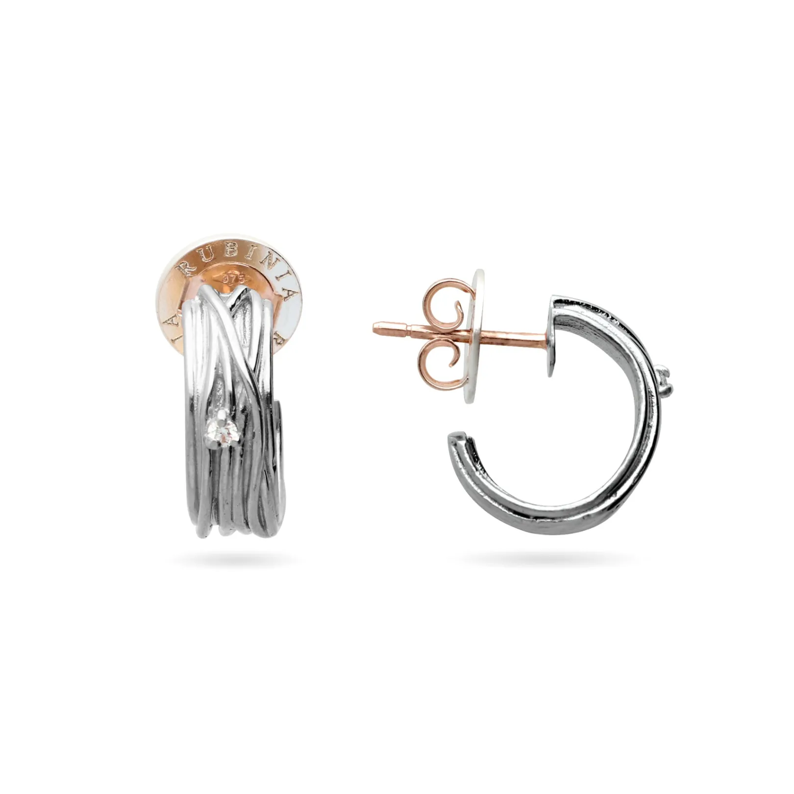 orecchini_mini_grandi_da__5.webp Orecchini Mini Grandi da 1cm 13 Fili in Oro 9kt e 2 Diamanti Bianchi 0.05 ct totali | Rubinia Gioielli Clearance