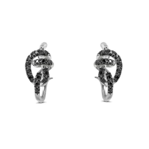 Orecchino Nodi d'Amore in Argento 925 e 28 Diamanti Brown o | Rubinia Gioielli Best