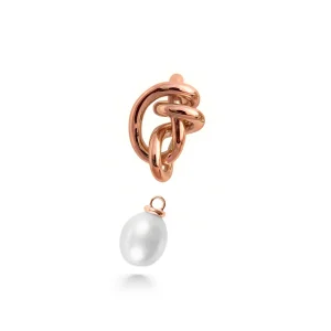 Pendente Nodi D'Amore con Perla /Bianca/Grigia su Oro Rosa 9kt | Rubinia Gioielli Fashion