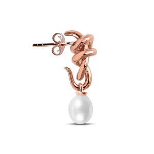 Pendente Nodi D'Amore con Perla /Bianca/Grigia su Oro Rosa 9kt | Rubinia Gioielli Fashion