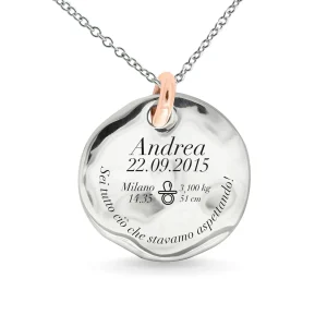 gillo 25 mm in Argento 925 con maglia in Oro Rosa 9 kt | Rubinia Gioielli Online