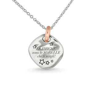 gillo 18 mm in Argento 925 con maglia in Oro Rosa 9 kt | Rubinia Gioielli Sale