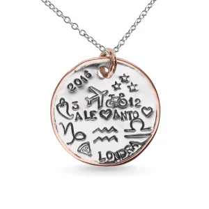 Sigillo Storia da 25mm in Argento 925 e Oro Rosa 9kt inciso a mano | Rubinia Gioielli Clearance